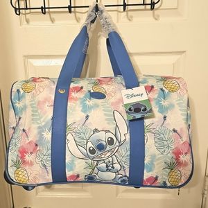 Disney Lilo And Stitch Rolling Duffle Luggage Bag With handle Travel Lug…